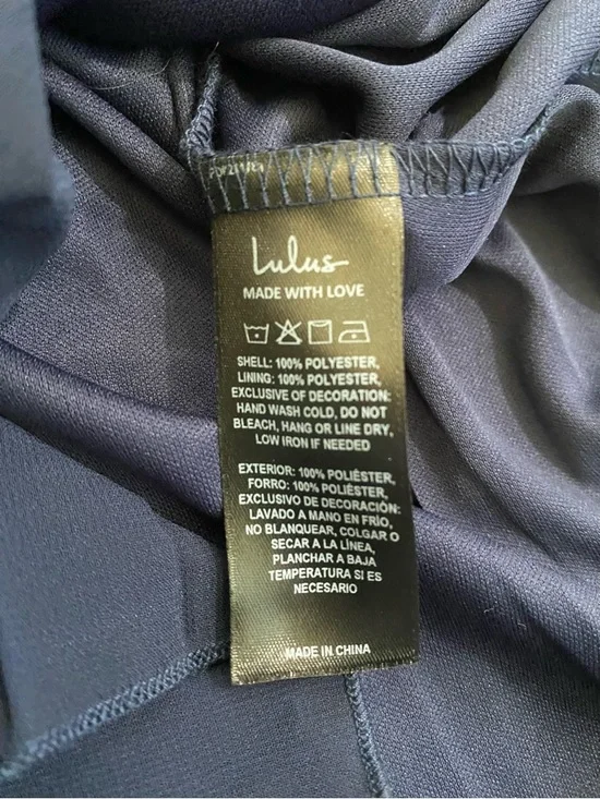 Lulus Dress Never A Dull Moment Navy Tie-Strap Pleated Midi Women’s Size XS NWT - Picture 10 of 14